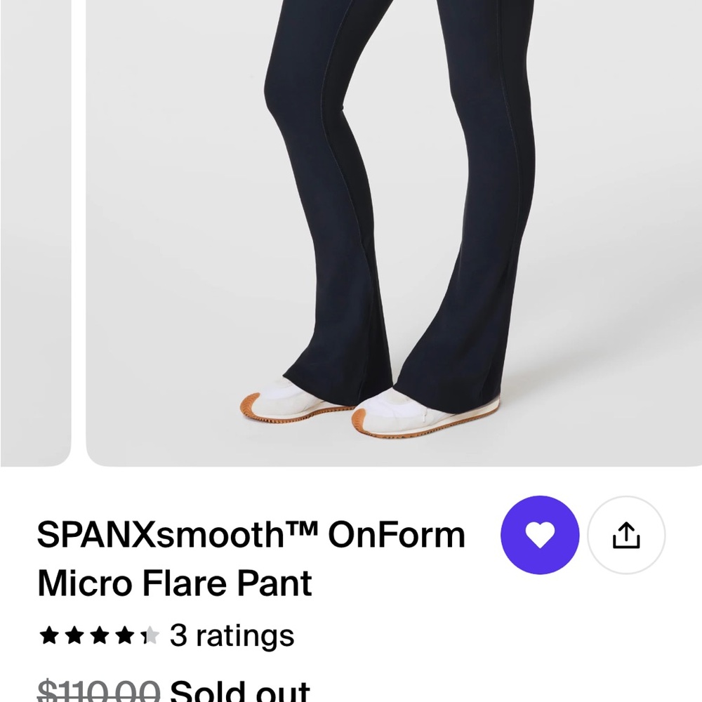 SPANX OnForm Micro Flare Pant in very black